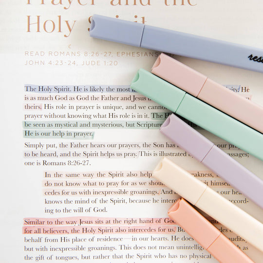 The Daily Grace Co - Muted Pastel Highlighters | No-Bleed Dual Tip for Bible Study