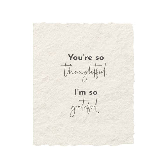 Paper Baristas - "You're so thoughtful."  Thank you Greeting Card