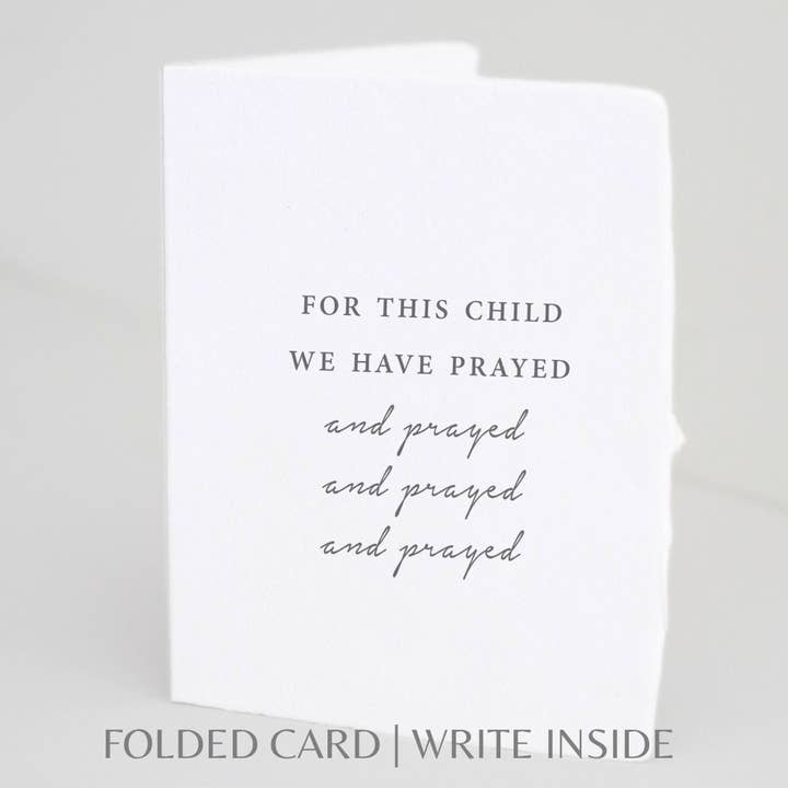 Paper Baristas - "For this child we have prayed" Baby/Religous Card
