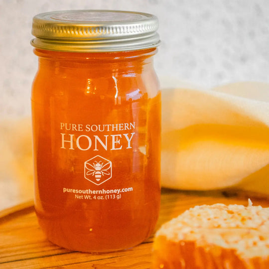 Pure Southern Honey - Mini Honey with Comb - Raw, Unfiltered, and Unheated