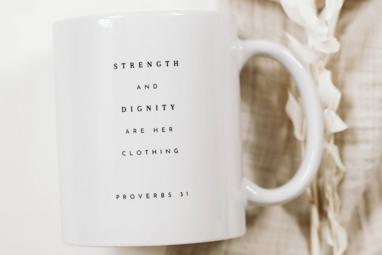 Christian Bible Verse Mug - Mom - "Her Children Rise Up" - Proverbs 31