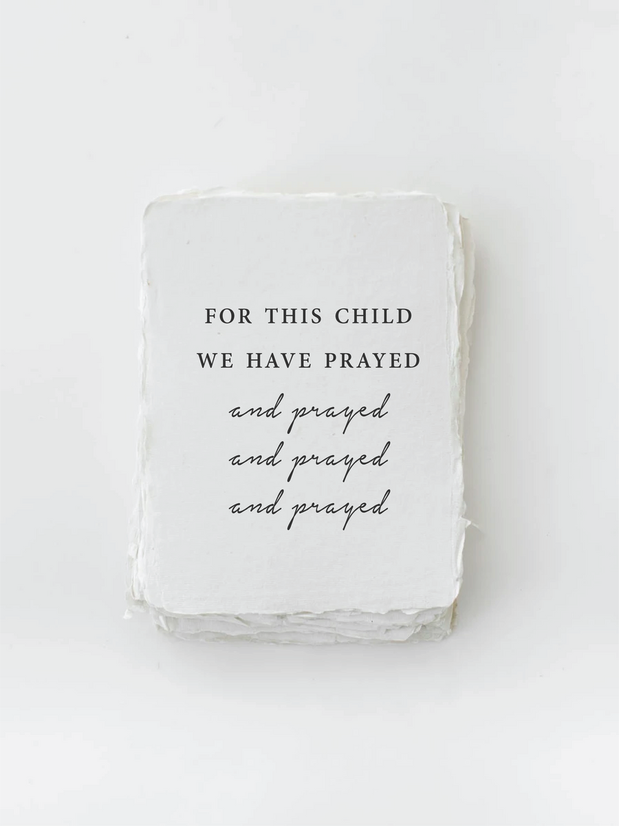 Paper Baristas - "For this child we have prayed" Baby/Religous Card