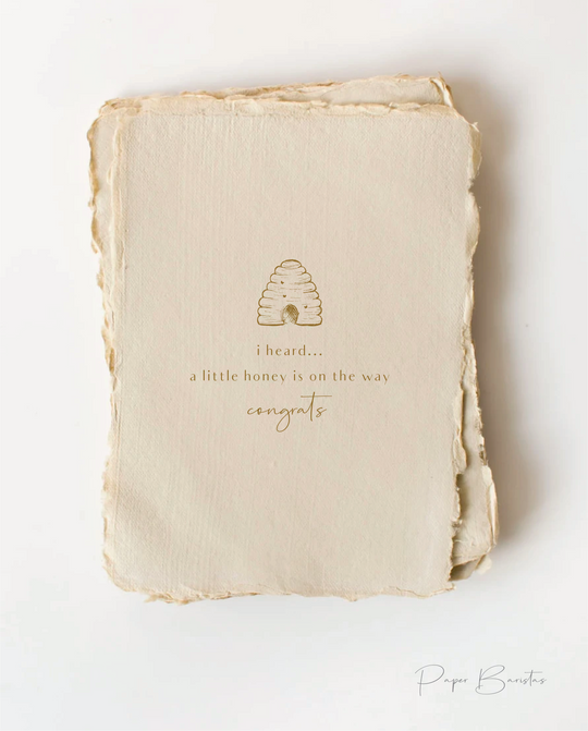 Paper Baristas - "I heard..A little honey is on the way. Congrats!" Baby Card