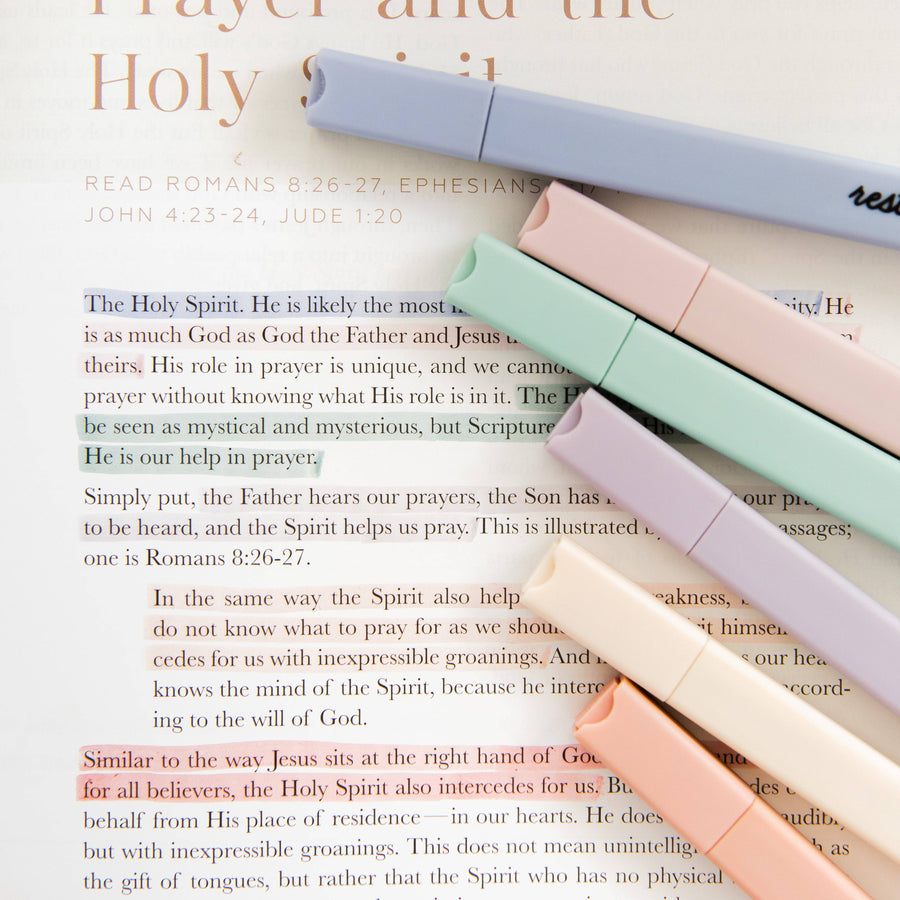 The Daily Grace Co - Muted Pastel Highlighters | No-Bleed Dual Tip for Bible Study