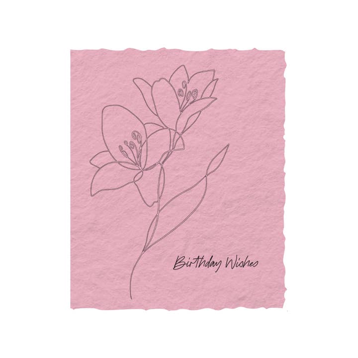 Paper Baristas - "Birthday Wishes" Flower Bouquet Greeting Card