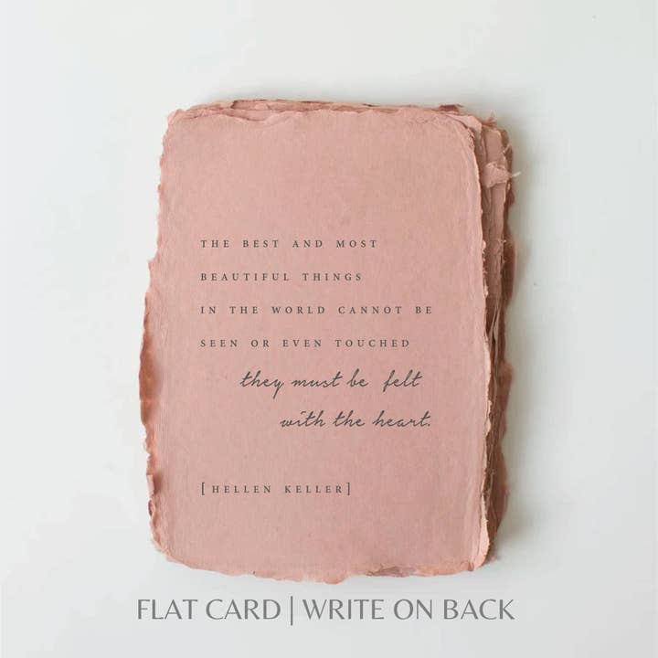 Paper Baristas - "Felt By The Heart" [Helen Keller] Love/Friendship Card