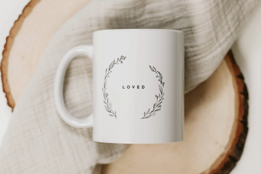 Christian Mug - "We love because he first loved us" John 4:19