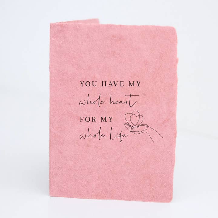 Paper Baristas - "My whole heart for my whole life" Love Greeting Card