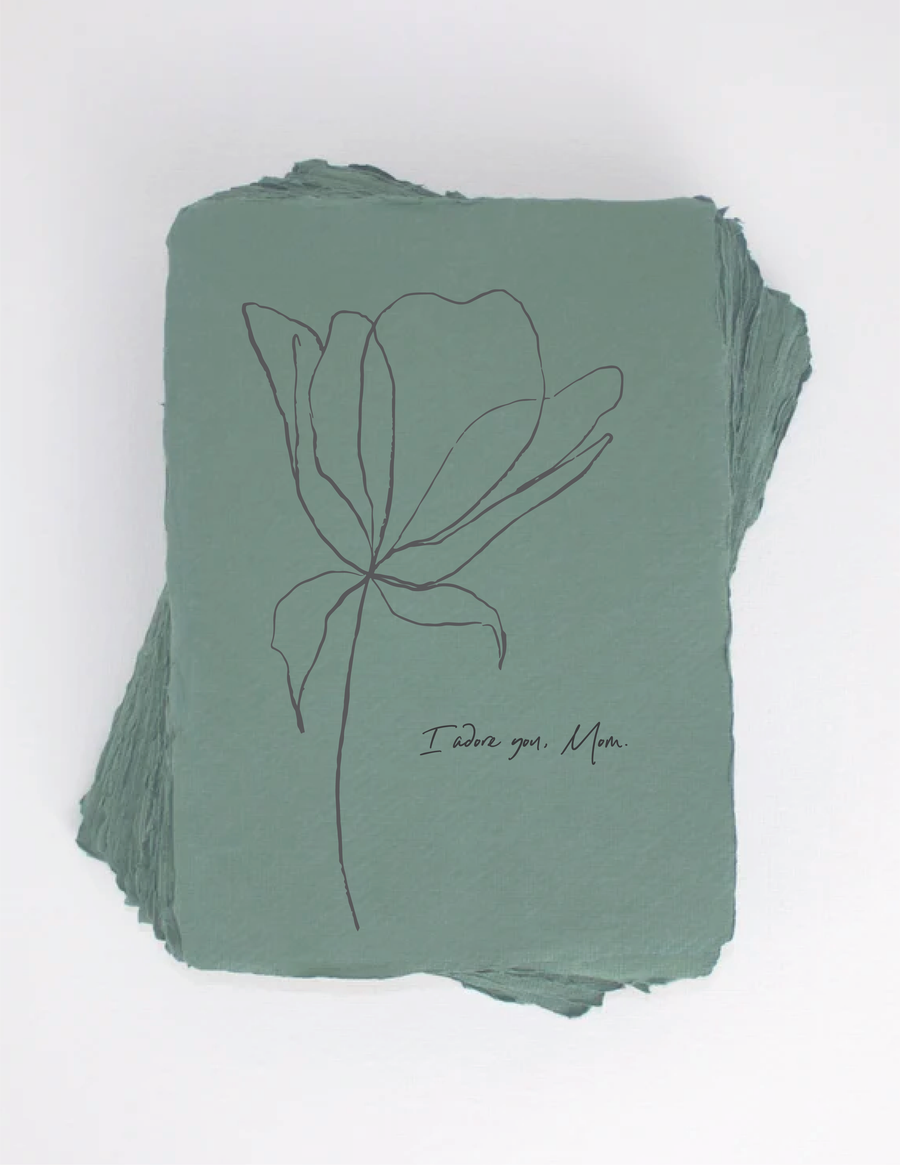 Paper Baristas - "I adore you, Mom!" Mother's Day Flower Greeting Card