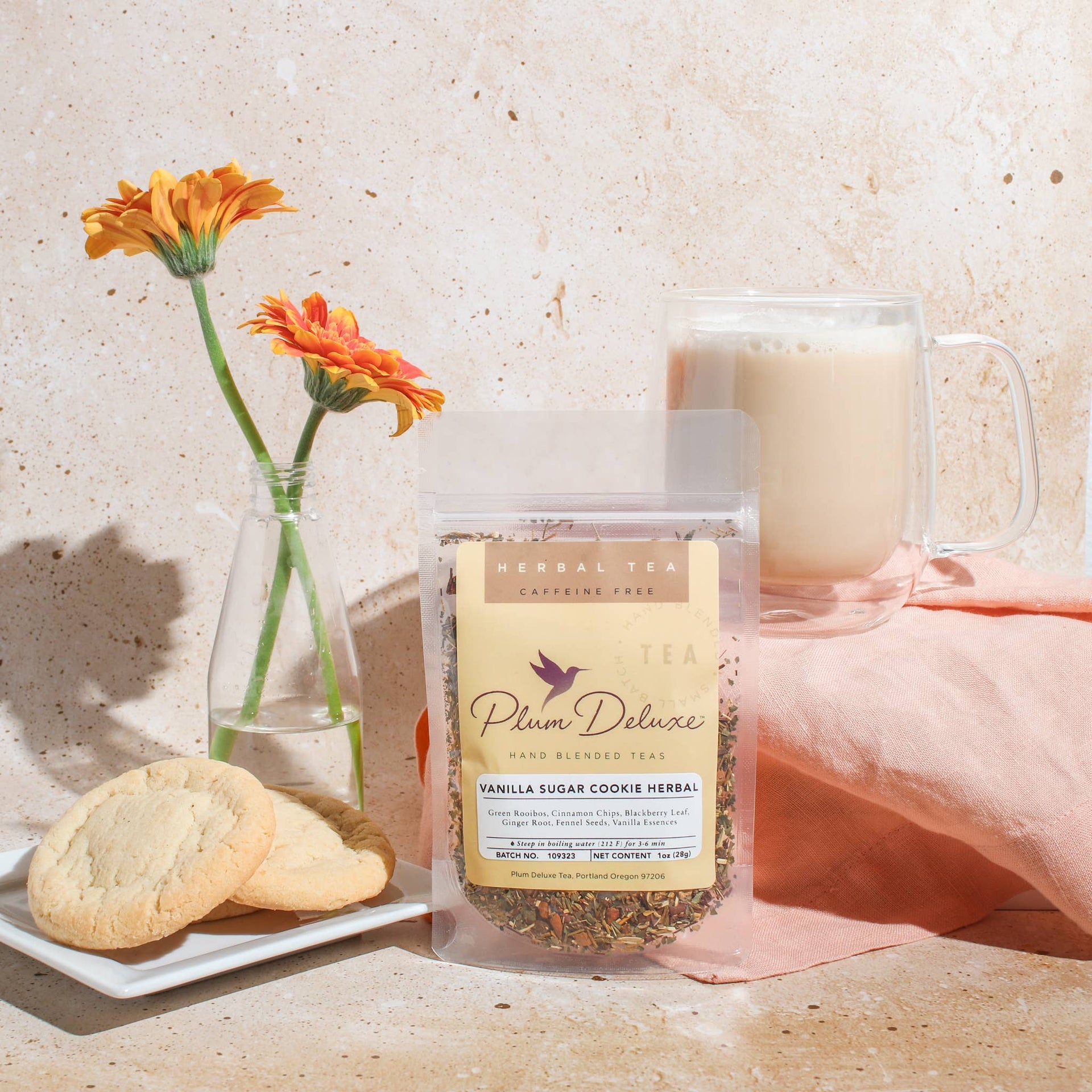 Plum Deluxe Tea - Vanilla Sugar Cookie Herbal Tea - Loose Leaf 